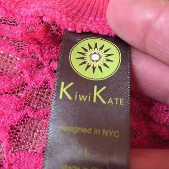 KIWI KATE Active Women's Pink Lace Long Sleeve Top Shirt - Size Large - Picture 5 of 8